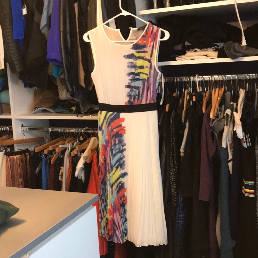 Bcbg pleated midi dress